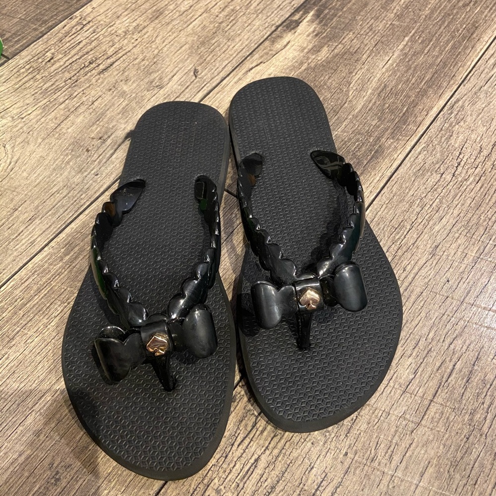 Black Kate Spade Denise sandal with bow